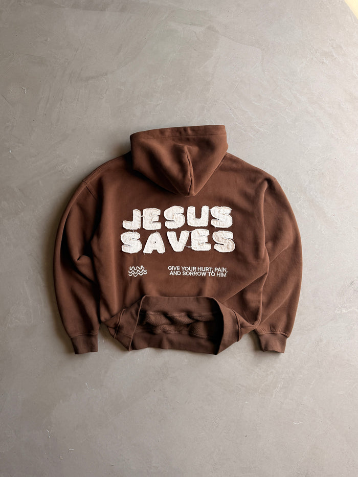 Jesus Saves Patchwork Hoodie