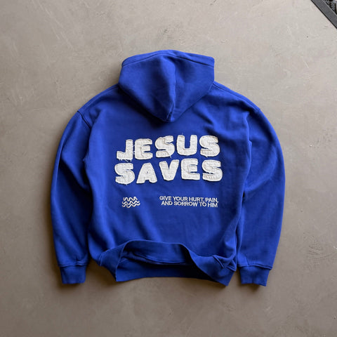 Jesus Saves Patchwork Hoodie by Forty-Six Ten Apparel Co.
