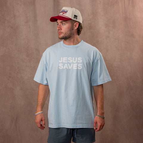 Jesus Saves heavy tee, a Christian gift idea for teens
