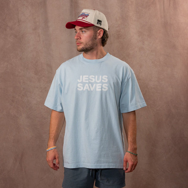 Jesus Saves heavy tee, a Christian gift idea for teens