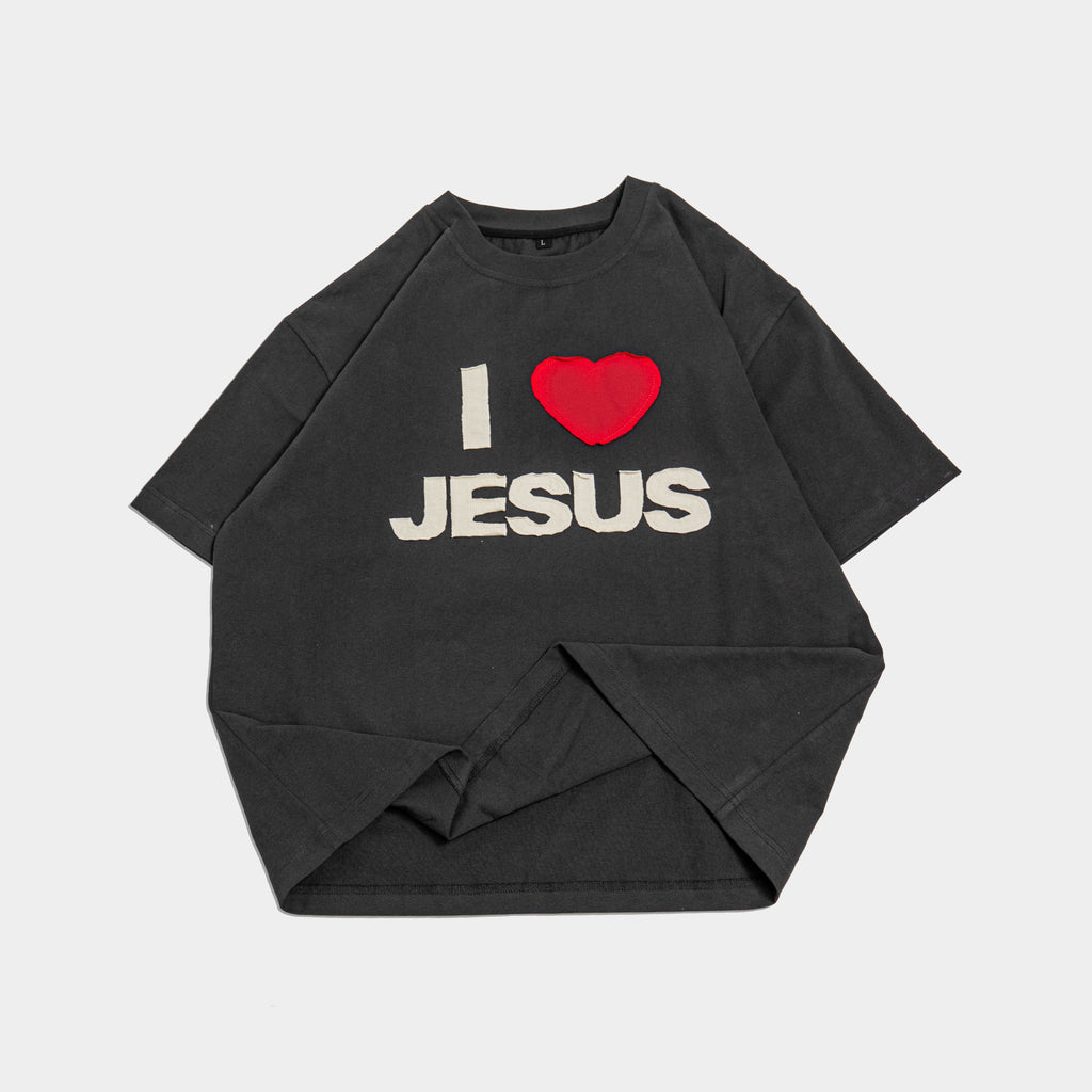 PRE-ORDER I Love Jesus Hand-Stitched Tee (SHIPS END OF APRIL)