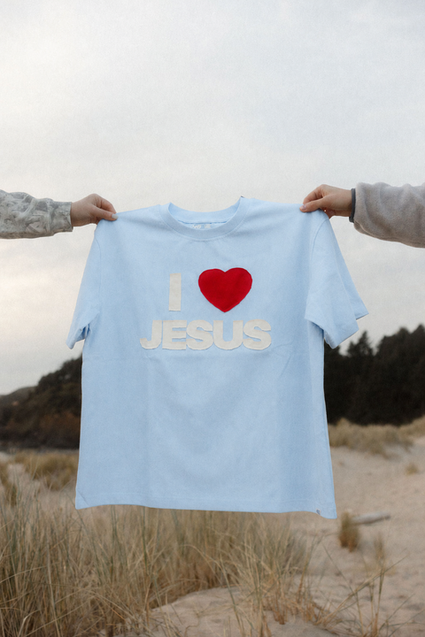 I Love Jesus Stitched Premium Tee