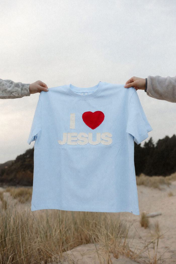 I Love Jesus Stitched Premium Tee