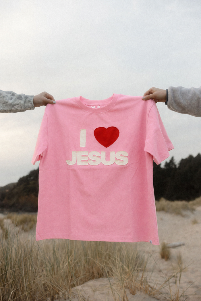 I Love Jesus Stitched Premium Tee