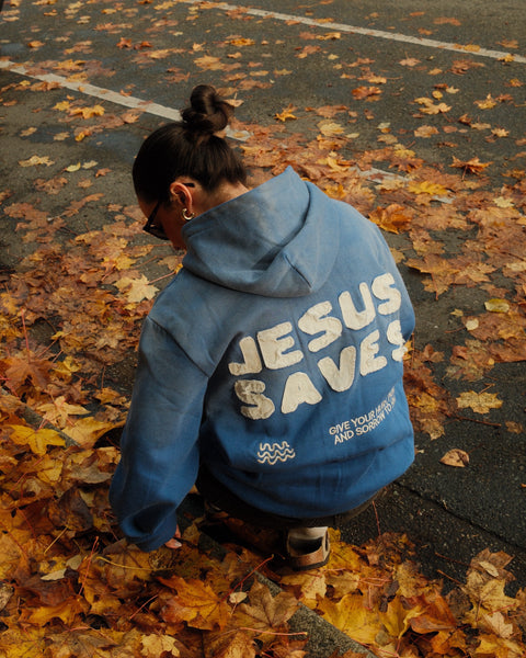 Jesus Saves Heavy Cut & Sew Hoodie