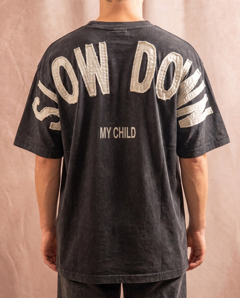 46:10 x RJB Collab Slow Down Patchwork Tee