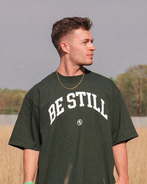 Be Still University Style Heavy Tee - Forty - Six Ten Apparel Co.