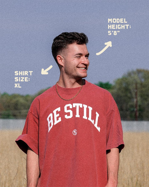 Be Still University Style Heavy Tee - Forty - Six Ten Apparel Co.