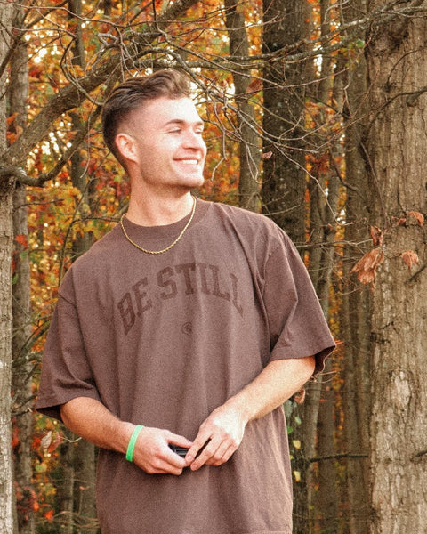 Be Still University Style Heavy Tee - Forty - Six Ten Apparel Co.