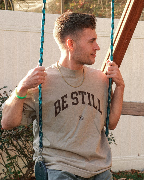 Be Still University Style Heavy Tee - Forty - Six Ten Apparel Co.