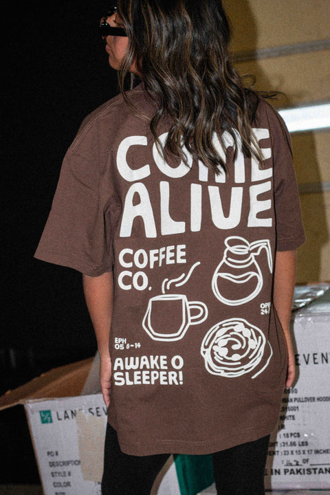 Come Alive Coffee Co. Premium Oversized Tee - Forty - Six Ten Apparel Co.