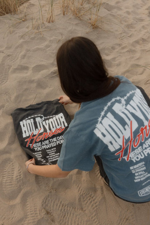 Hold Your Horses Heavy Tee - Forty - Six Ten Apparel Co.