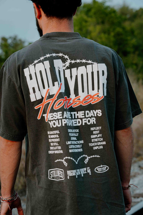 Hold Your Horses Heavy Tee - Forty - Six Ten Apparel Co.