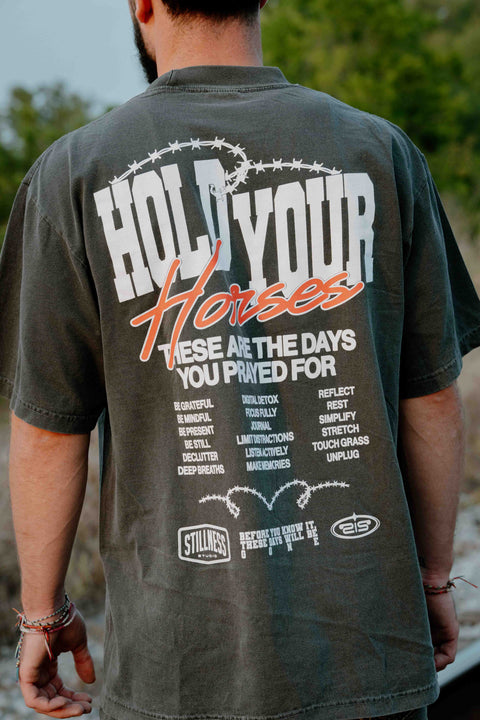 Hold Your Horses Heavy Tee - Forty - Six Ten Apparel Co.