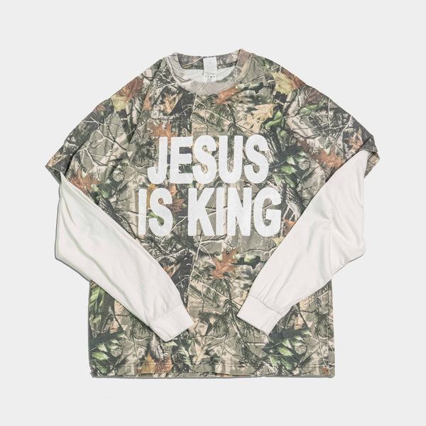 Jesus Is King Heavy Vintage Camo Tee + Sleeves