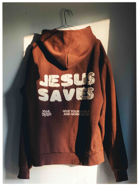 Jesus Saves Heavy Cut & Sew Hoodie - Forty - Six Ten Apparel Co.