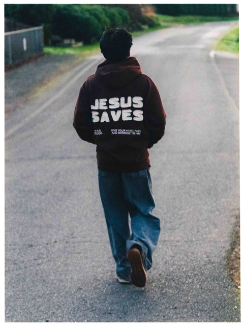 Jesus Saves Heavy Cut & Sew Hoodie - Forty - Six Ten Apparel Co.