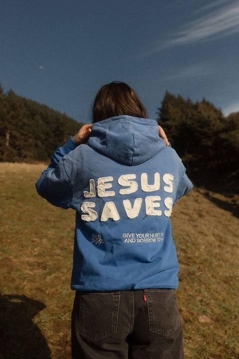 Jesus Saves Patchwork Hoodie - Forty - Six Ten Apparel Co.