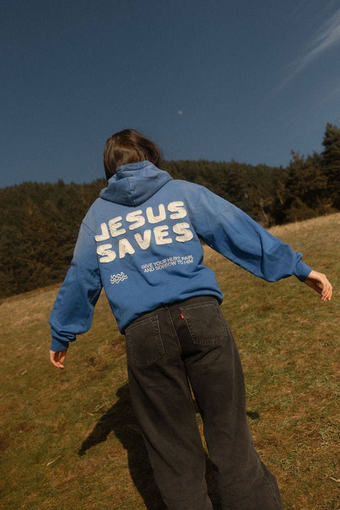 Jesus Saves Patchwork Hoodie - Forty - Six Ten Apparel Co.