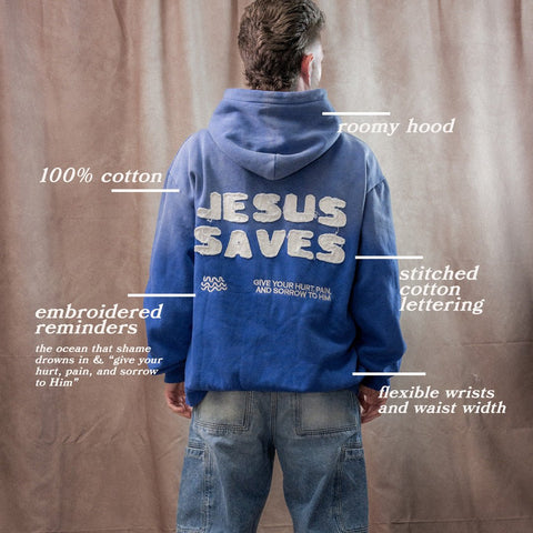Jesus Saves Patchwork Hoodie - Forty - Six Ten Apparel Co.