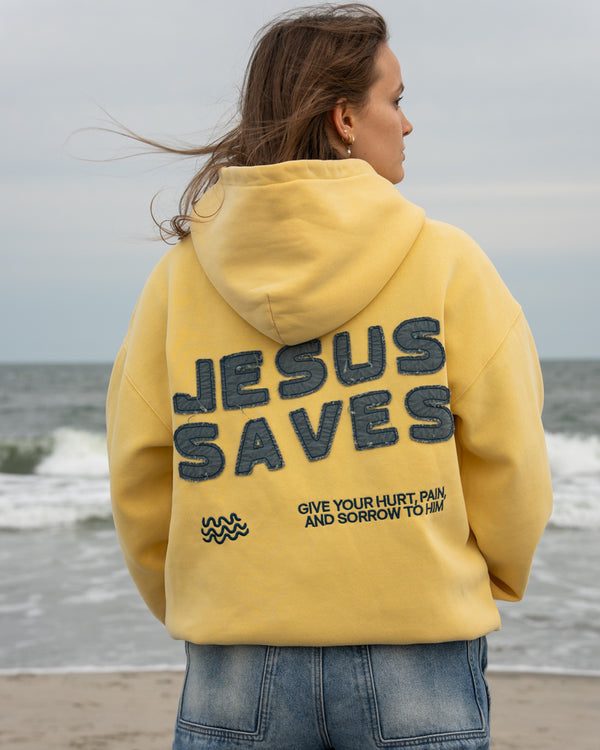 Jesus Saves Patchwork Christian Hoodie