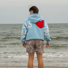 Light Blue | Caleb is 5'8" wearing size L