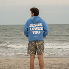 Light Blue | Brett is 6'1" wearing size XL