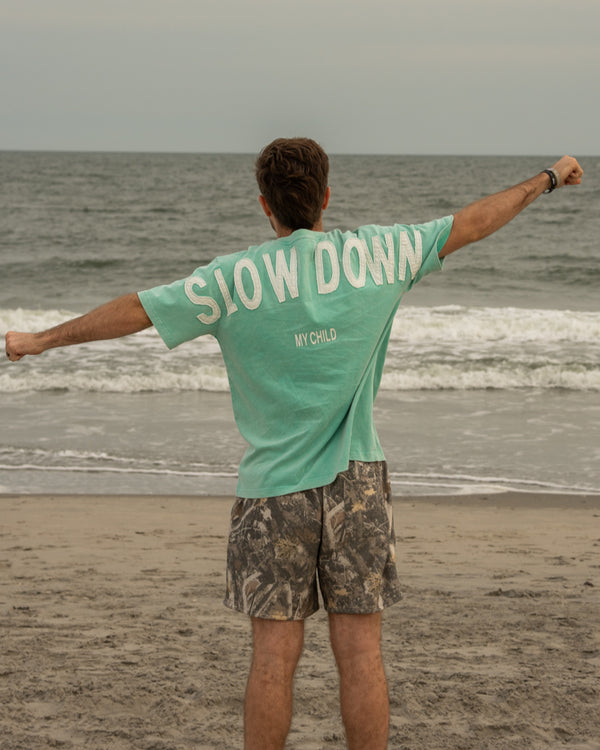 46:10 x RJB Collab Slow Down Patchwork Tee