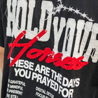 Stitched | Stitched lettering up close, Caleb is 5'8" wearing size L