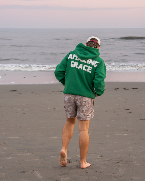Green | Caleb is 5'8" wearing size M