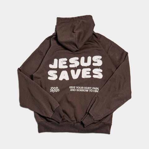 PRE - ORDER Jesus Saves Heavy Cut & Sew Hoodie BLACK FRIDAY - Forty - Six Ten Apparel Co.