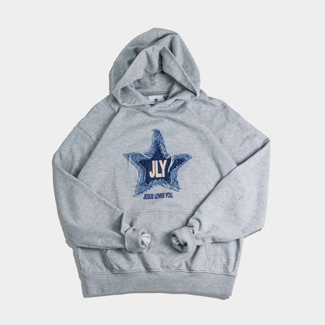 JLY Denim Star Heavy Hoodie measurement guide