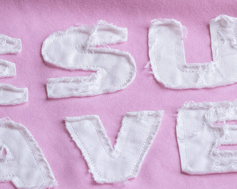 Pink | 100% cotton patchwork lettering