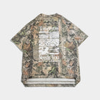 Camo print t-shirt with white 'Tomorrow Needs You' mental health awareness graphic on back