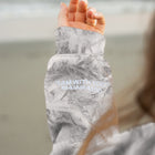 Light Green Camo | I AM WITH YOU Isaiah 41:10 sleeve embroidery in white, MJ is 5'9" wearing size L