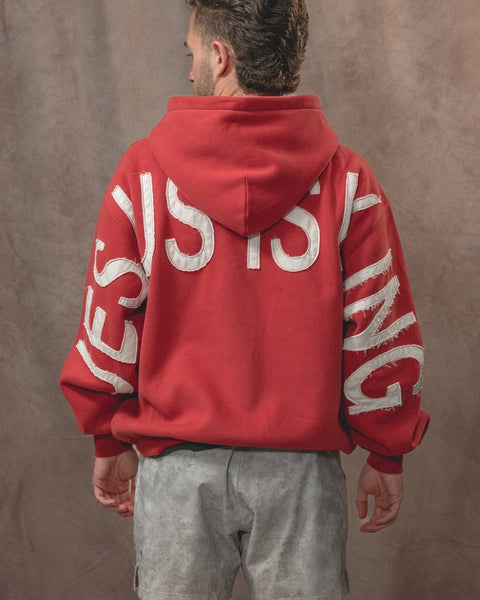 ZIP UP Jesus Series Patchwork Hoodie - Forty - Six Ten Apparel Co.